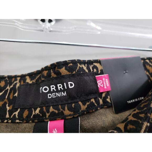 NEW Torrid Skinny Leopard Animal Print Sophia Jeans Brown Black Plus Size - 20 - Picture 3 of 5